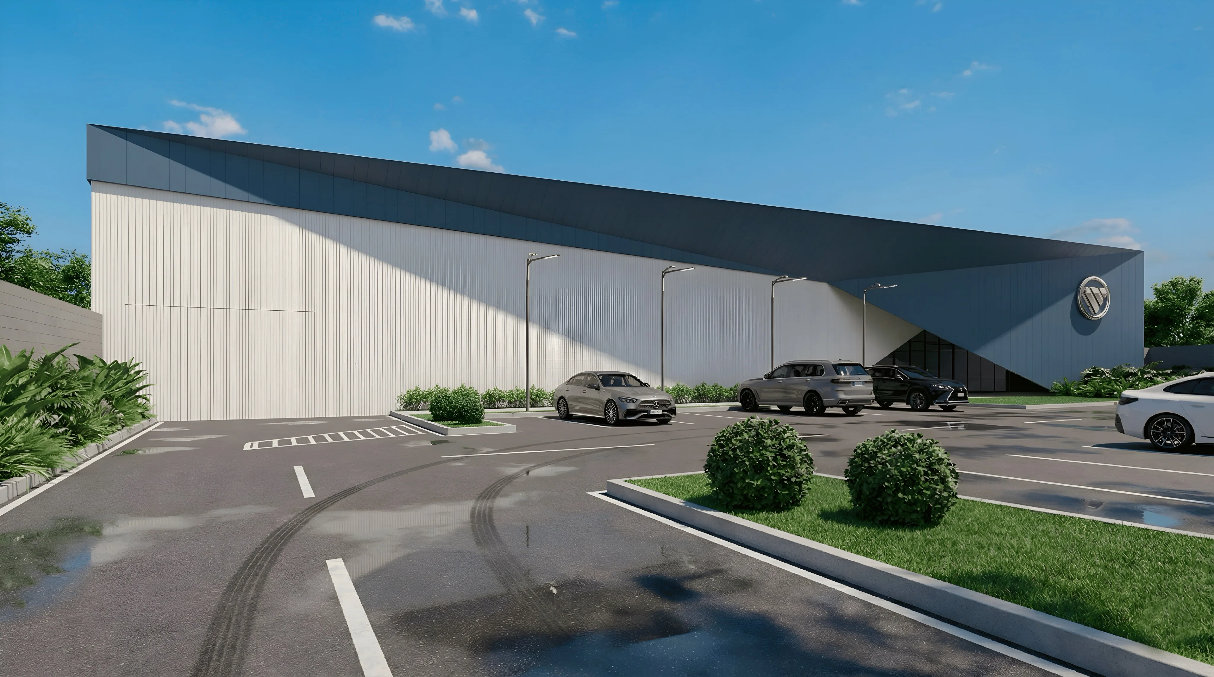 Showroom Foton — render comercial 3D y desarrollo de diseño de marca en Guadalajara por WaterMelon Arch Studio.