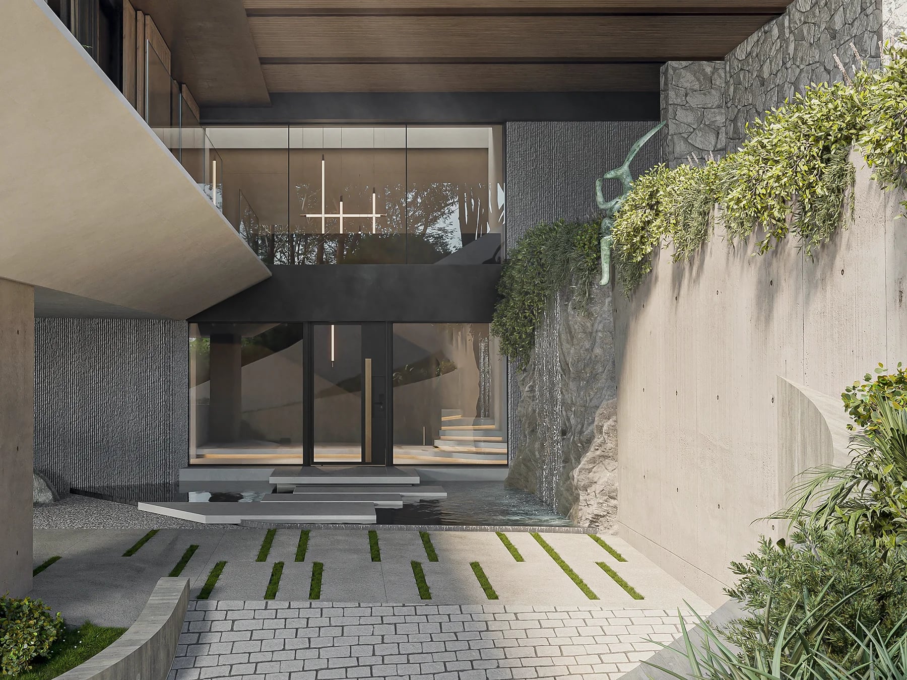 Cañadas — arquitectura de paisaje personalizada y render de proyecto de vivienda en Zapopan, Jalisco.
